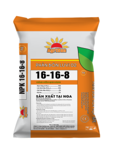 Hình ảnh bao phân NPK Nga 16-16-16 giúp cây phát triển đồng đều, tăng năng suất và chất lượng.
